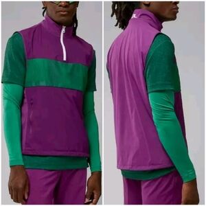 J. Lindeberg, New, Men's Dean Golf Purple Packlight Windproof Vest, Size XL
